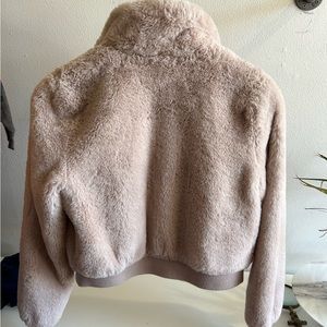 Pull and bear light pink faux Sherpa XS bomber jacket